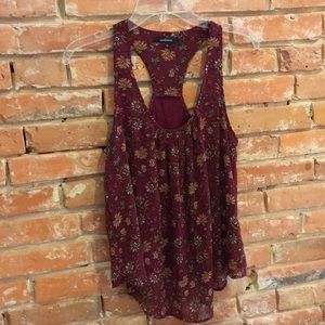 Open Back Fall Floral Tank